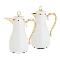 طقم ترامس ميرا أبيض مع ذهبي قطعتين