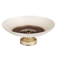 صحن تقديم زجاج تركي بقاعدة 40 سم ذهبي