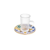 طقم شاي زجاج تركي 18 قطعة بألوان عصرية