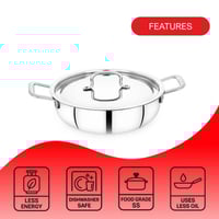 قدر طهي منخفض من الستانلس ستيل الهندي المقاوم للصد...