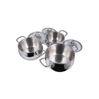 طقم قدور لونا استيل تركي 6 قطع