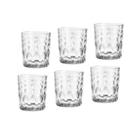 طقم كاسات زجاج شفاف 6 قطع