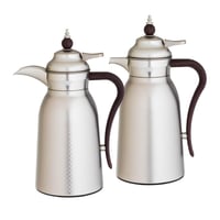 طقم ترامس علا قطعتين نيكل مطفي يد خشبي