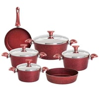 طقم قدور جرانيت تركي 10 قطع لون أحمر