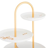 شيالة حلاوة سيراميك 3 دور لون أبيض ذهبي