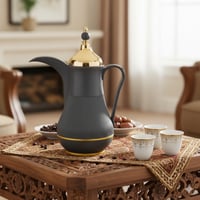 طقم ترامس الدلة من ألاسكا لون رمادي غامق مع ذهبي