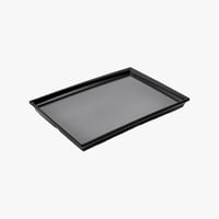 صحن تقديم بوفيه ميلامين مستطيل أسود 35 سم