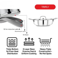 قدر طهي منخفض من الستانلس ستيل الهندي المقاوم للصد...