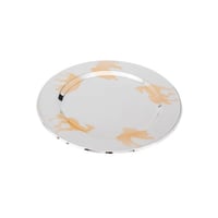 صحن تقديم ستيل دائري 35 سم لون فضي ذهبي