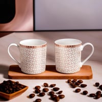 طقم مج سيراميك مكون من قطعتين ذهبي مطفي