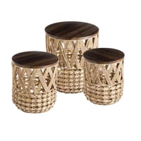 طقم طاولات خشب موديرن 3 قطع