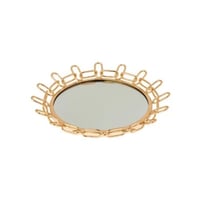 صينية تقديم مراية دائري ذهبي 24 سم