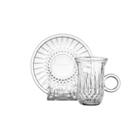 طقم فناجين شاي زجاج مزخرف 12 قطعة