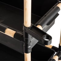 رف خشب مع سلة 4 دور