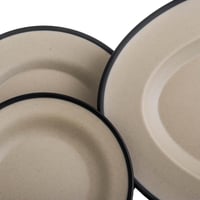 طقم عشاء ميلامين 40 قطعة 6 أشخاص لون بيج