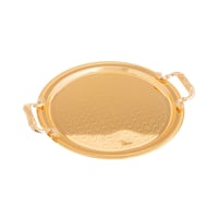 طقم صواني تقديم 3 قطع فضي ذهبي