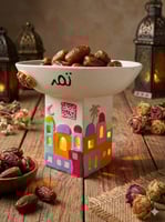 صحن تقديم مدور منارات مضيئة مقاس 16*14 سم