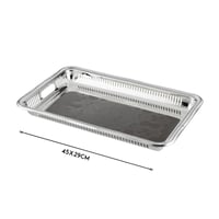 صينية تقديم إستيل مستطيلة لون فضي منقوش مقاس 45*29...