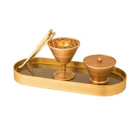 طقم مبخرة معدن 4 قطع لون ذهبي