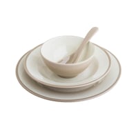 طقم عشاء ميلامين 24 قطعة 6 أشخاص لون بيج