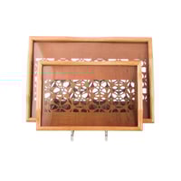 طقم تباسي خشب مزغرف محفور تركي مع سطح زجاجي مكون م...