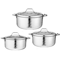 طقم حافظات طعام ستيل هندي 3 قطع ( 1.5-2.5-3.5 لتر...