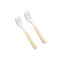 طقم شوكة حلا ستيل مع ذهبي 12 قطعة