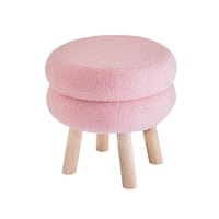 كرسي تزيين من الفرو الصناعي الفاخر وأرجل من الخشب...