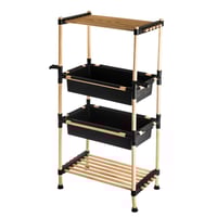 رف خشب مع سلة 4 دور