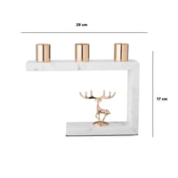 شمعدان ثلاثي ذهبي رخامي مستطيل