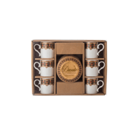 فناجين قهوة تركي صحن خشب 12 قطعة