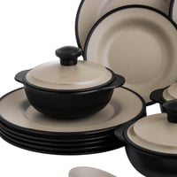 طقم عشاء ميلامين 40 قطعة 6 أشخاص لون بيج