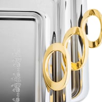 طقم صواني تقديم فاخر 3 قطع نيكل مع ذهبي