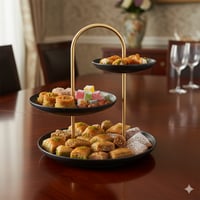 شيالة حلاوة سيراميك 3 دور لون رمادي ذهبي