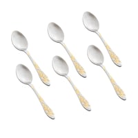 طقم ملاعق استيل فضي مذهب 30 قطعة