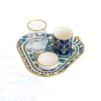 طقم تقديم قهوة تركي مكون من 4 قطع بألوان عصرية