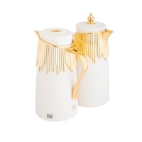 طقم ترامس شاي وقهوة قطعتين بيج ذهبي