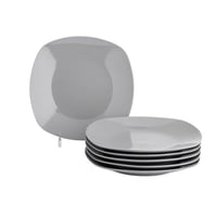 طقم صحون أكل 6 قطع لون رمادي