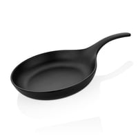 صحن تقديم ميلامين شكل طاوة 24 سم اسود مطفي