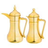طقم ترامس رغد قطعتين سعة 1 لتر ذهبي مطفي