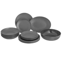 طقم سفرة ميلامين 20 قطعة لون رمادي