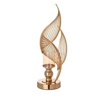 حامل شموع معدن ذهبي شكل صدفة