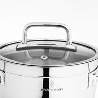 طقم قدور أطلس استيل تركي غطاء زجاج 8 قطع