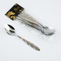 طقم ملاعق حلا ستيل مذهب 6 حبة