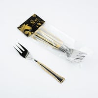 طقم شوكة حلا ستيل ذهبي 6 حبة