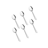 طقم ملاعق استيل ياباني فضي مطفي 30 قطعة