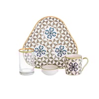 طقم تقديم قهوة تركي مكون من 4 قطع بألوان عصرية