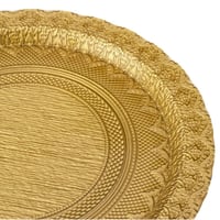 صحن كيك زجاج تركي بقاعدة وغطاء أكليرك ذهبي