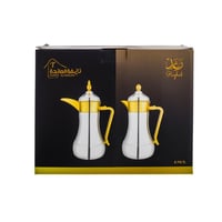 طقم ترامس رغد قطعتين سعة 1 لتر ذهبي مطفي