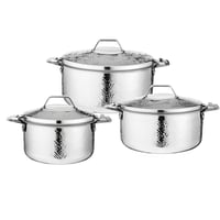 طقم حافظات طعام ستيل هندي 3 قطع ( 1-1.5-2.5 لتر )